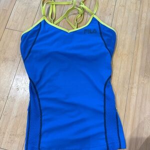 Fila Strappy Blue and Yellow Tank Top
